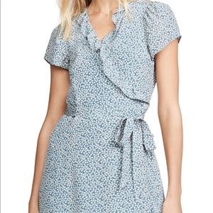 Madewell silk ruffle-edge wrap dress bitsy floral